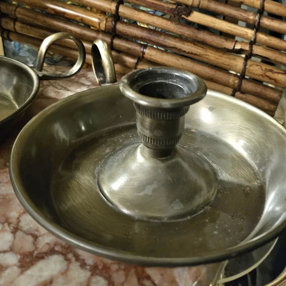 Vintage Bronze Candle Stick Holders - Picture 3 of 10